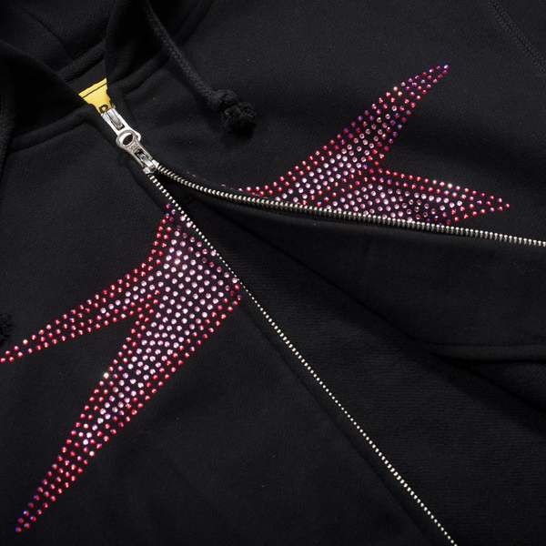 Carpet Company Bizarro Rhinestone Zip Up - Black | Garmentory