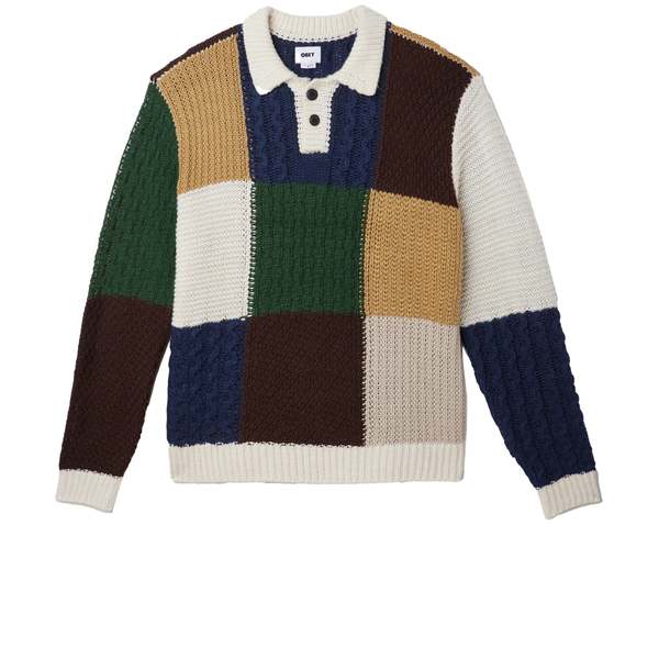 Obey Oliver Patchwork Sweater - Unbleached | Garmentory Obey Oliver Patchwork Sweater - Unbleached | Garmentory