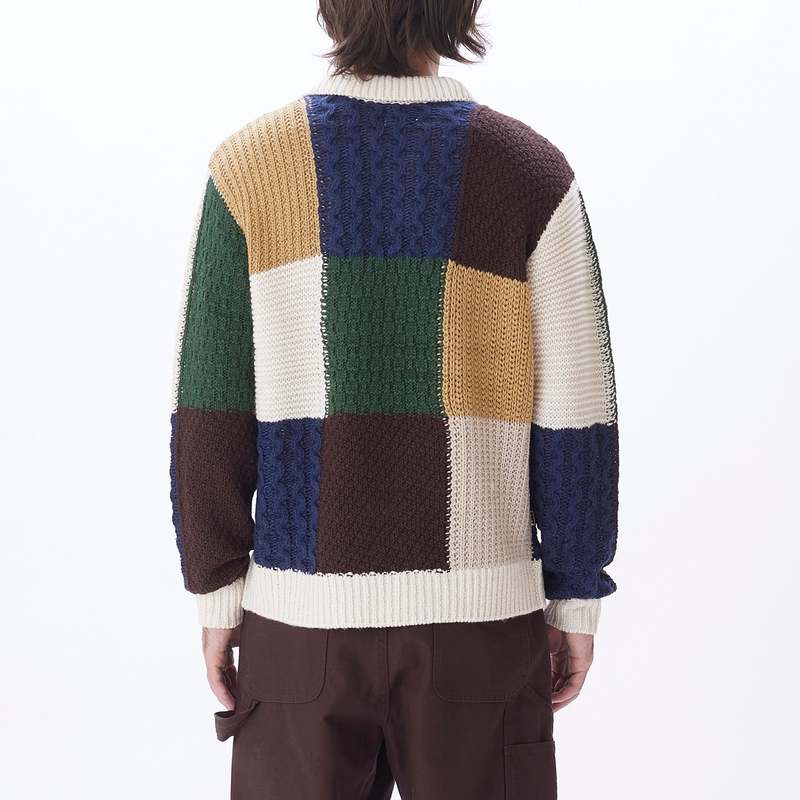 Obey Oliver Patchwork Sweater - Unbleached | Garmentory Obey Oliver Patchwork Sweater - Unbleached | Garmentory