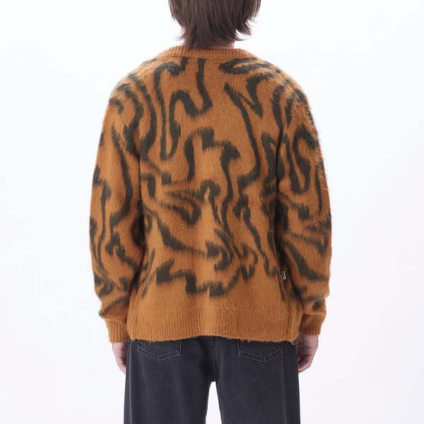 Obey Pally Cardigan Catechu Wood Garmentory