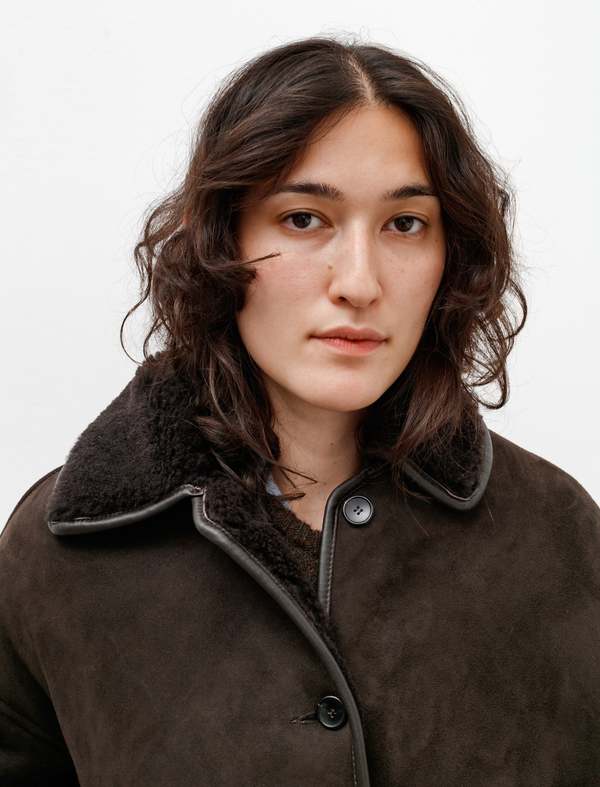 Cawley Avis Suede Sheepskin Jacket - Chocolate | Garmentory