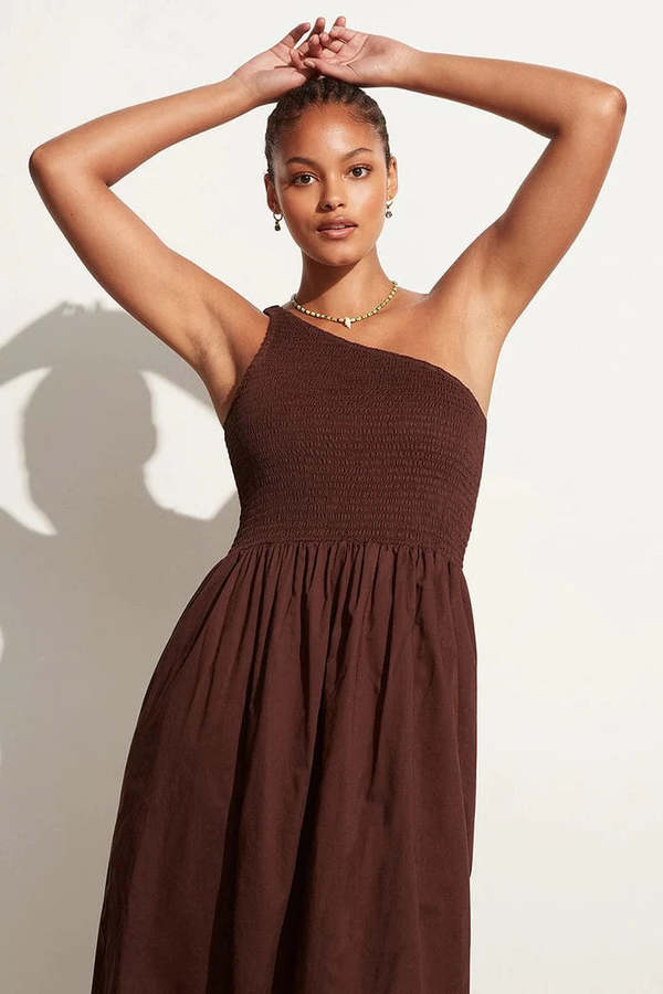 knee length dresses for ladies Kalani Linen-Blend Midi Dress main image 0