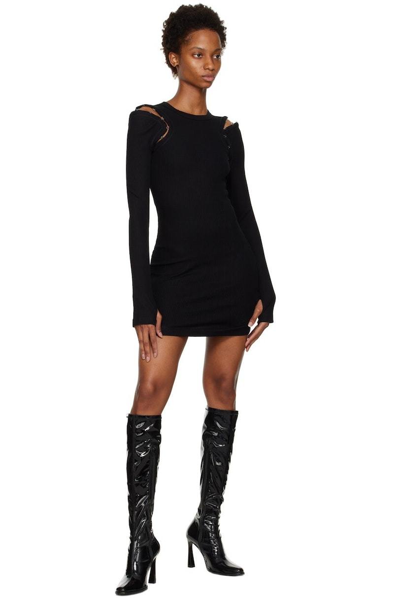 dion lee black mini dress Dion Lee Black Velvet Architrave Corset Mini Dress – Runway Catalog