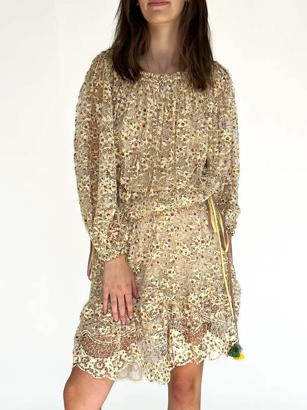 chinese dress ladies Chloe: 1970s Lace Long-Sleeve Wedding Dress  Juniper Lane