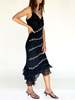 Silk Spiral Sequined Dress - Thumbnail 4