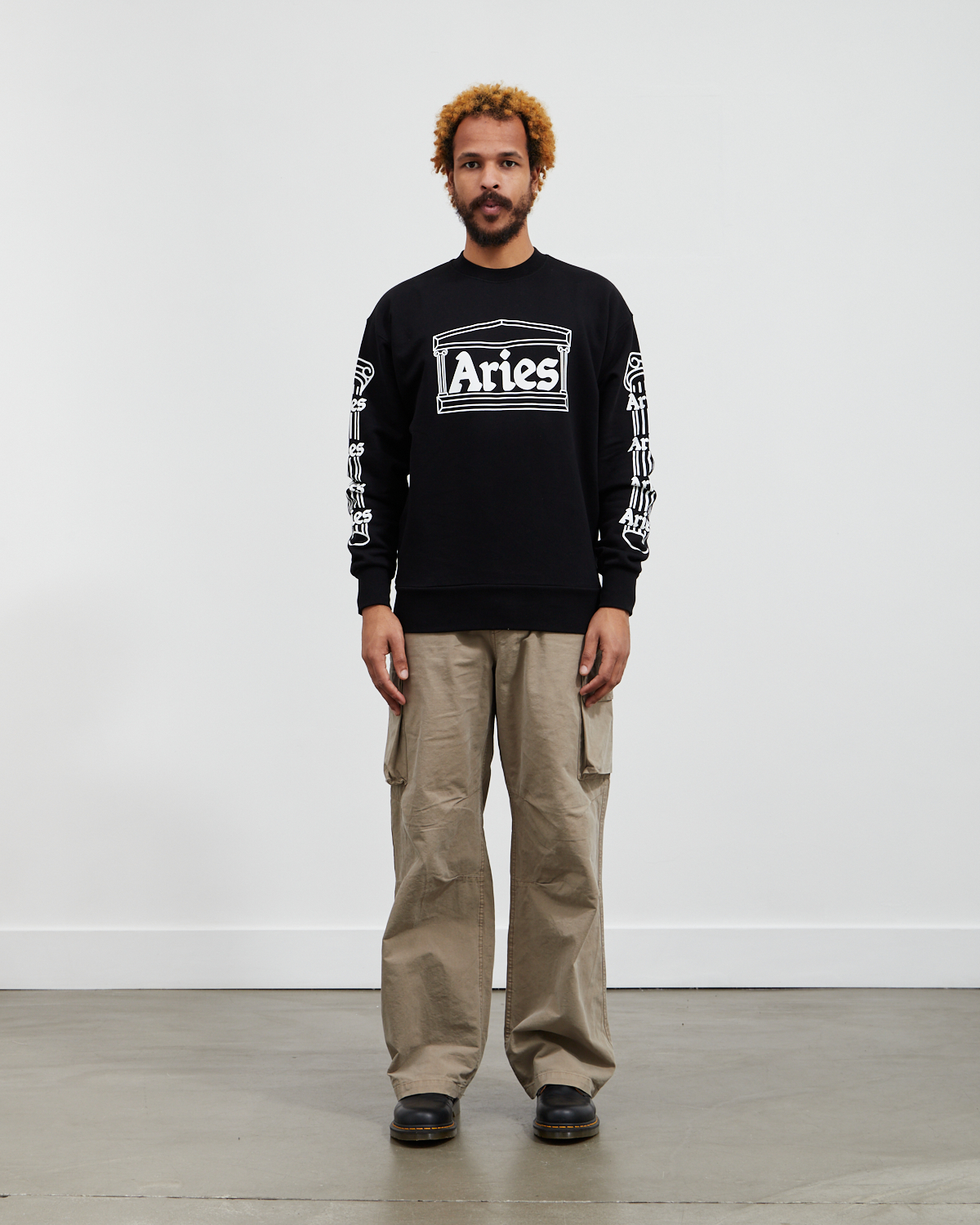 Aries Arise Column Sweatshirt - Black | Garmentory