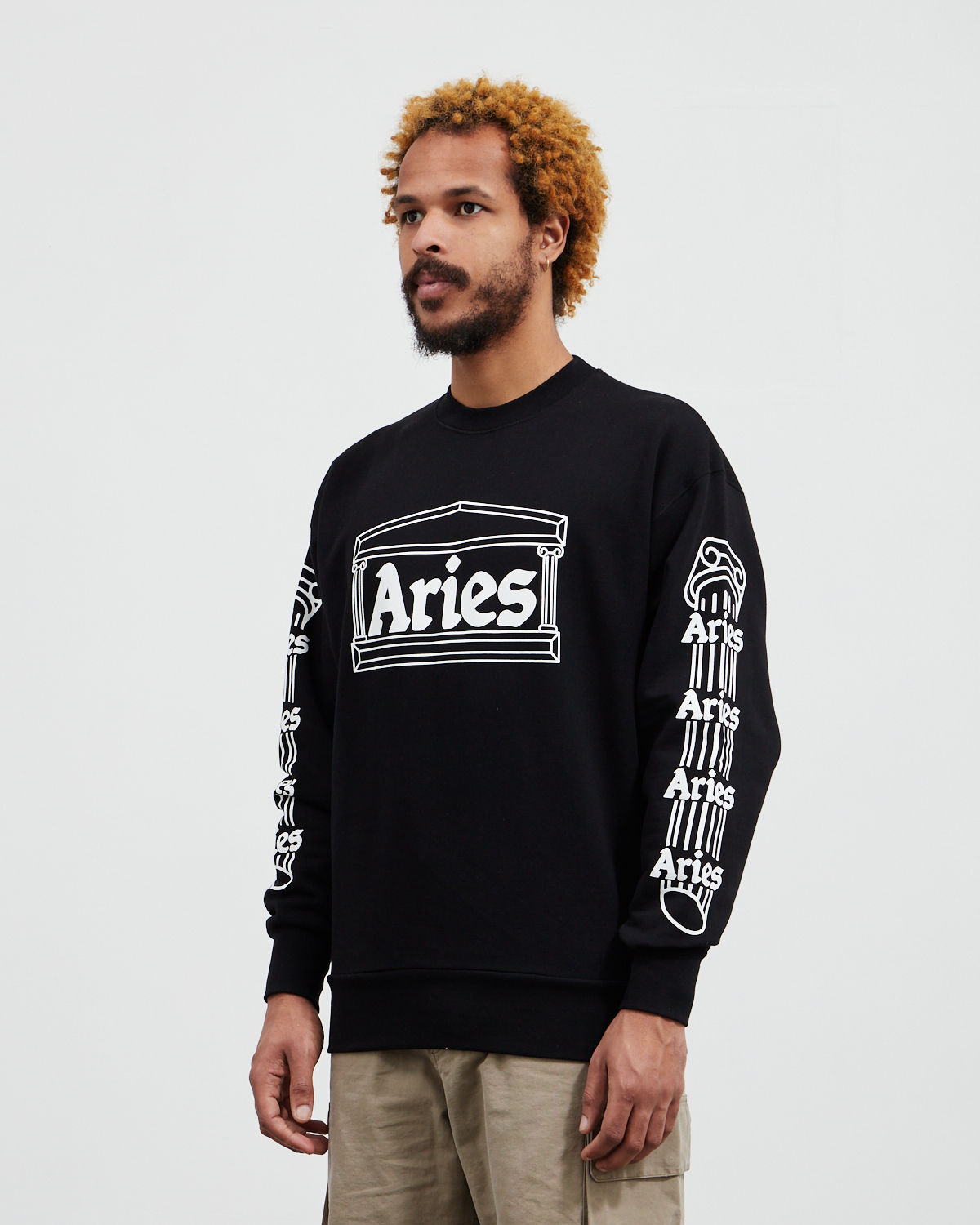 Aries Arise Column Sweatshirt - Black | Garmentory
