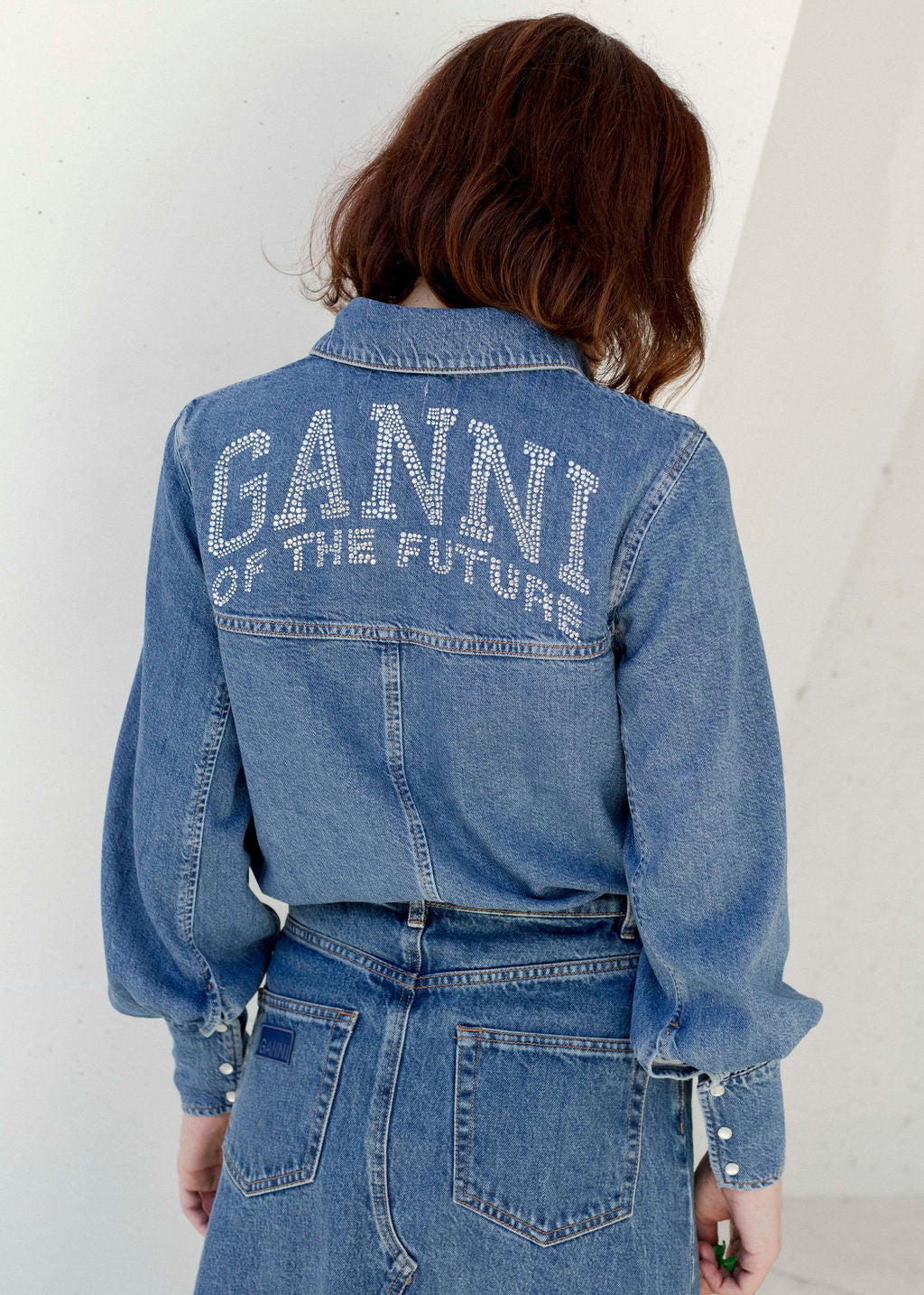 GANNI デニムシャツ サイズ34 GANNI bleach denim button up shirt top size 34/ S | eBay