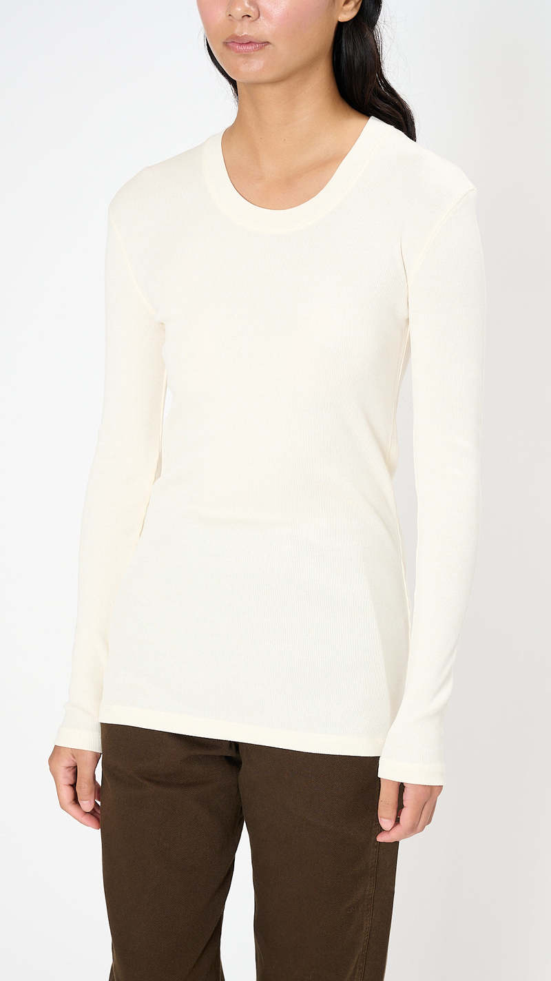 LEMAIRE RIB LONG SLEEVE T-SHIRT リブ Squid Ink Rib Long Sleeve T-shirt | LEMAIRE