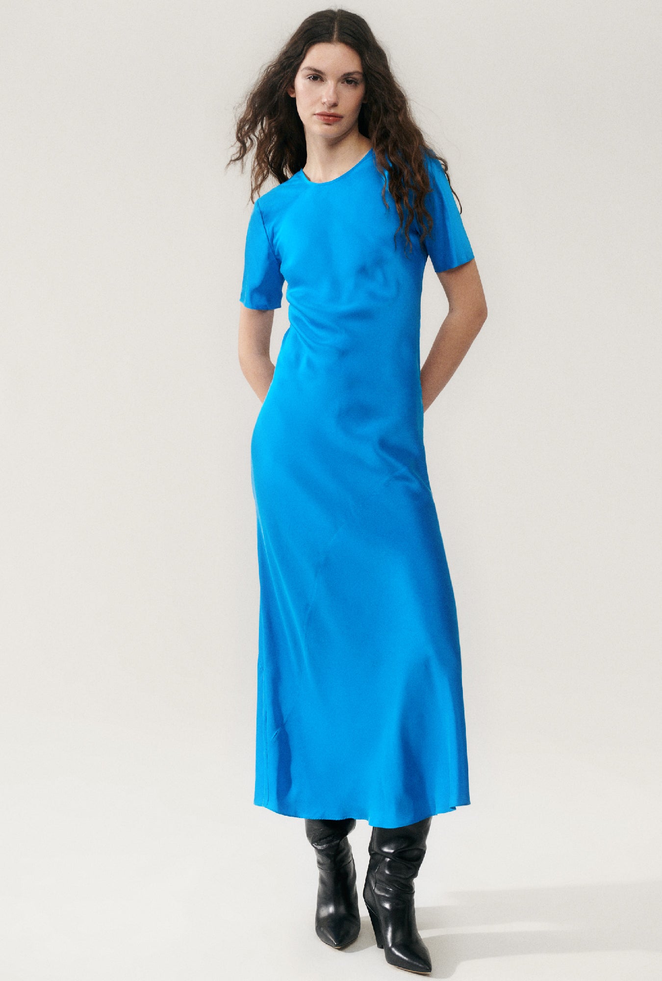 blue dress for baby girl Daphne Dress / Coastal Blue – walker&wade main image 1