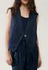 Silk Laundry Twill Slouch Vest - Midnight - Thumbnail 1