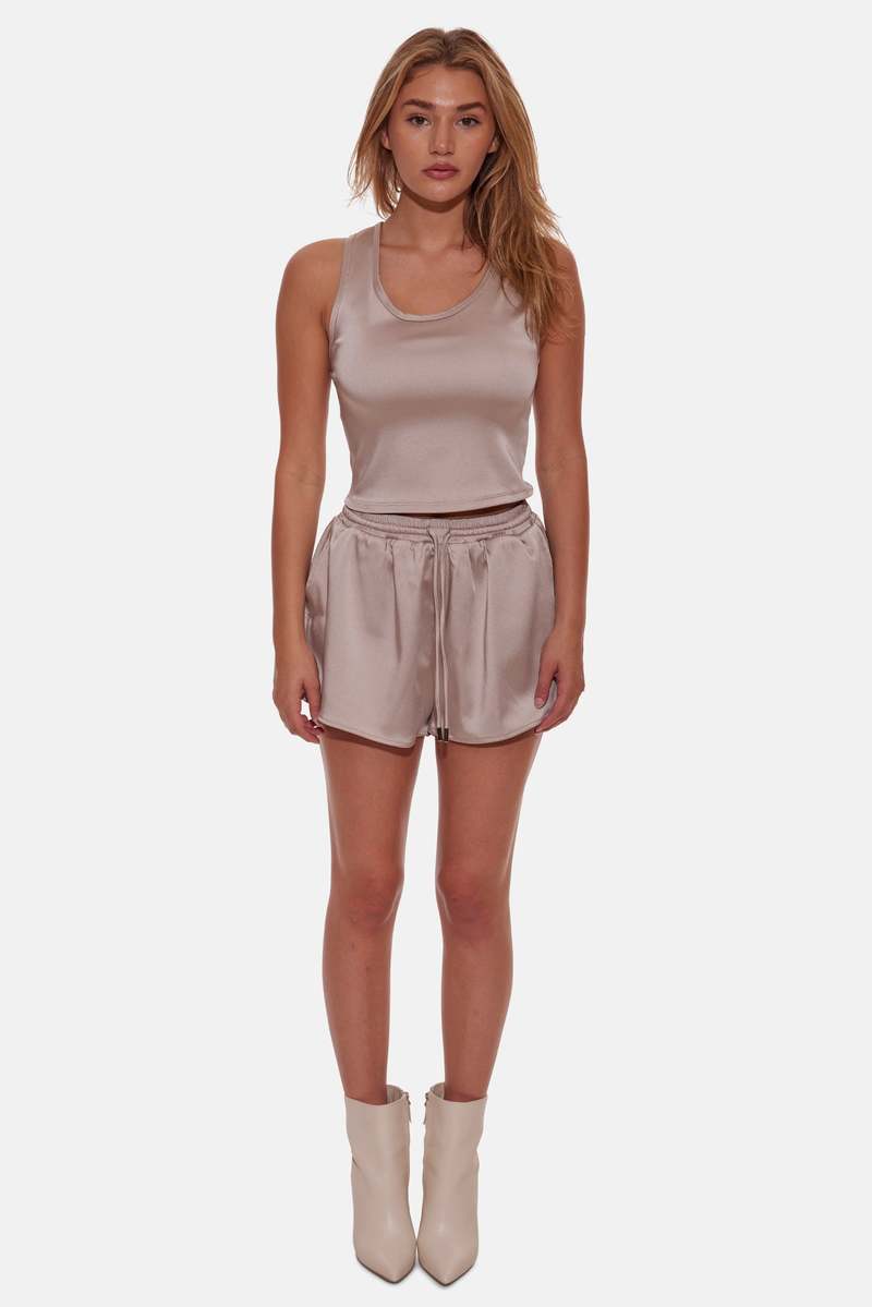 Blue and Cream  Ava Tank - Natural