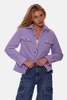 Blue and Cream Polar Fleece Overshirt - Lavender - Thumbnail 6