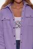 Blue and Cream Polar Fleece Overshirt - Lavender - Thumbnail 7