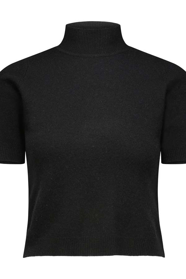 Solid Mock Neck Short Sleeve Top