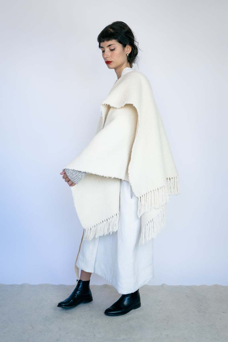 Ound Woven Wool And Cotton Scarf - Plum