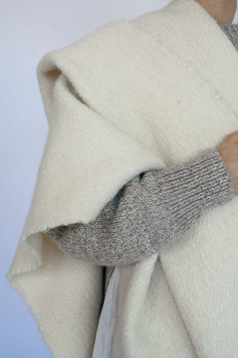 Ound Woven Wool And Cotton Scarf - Plum