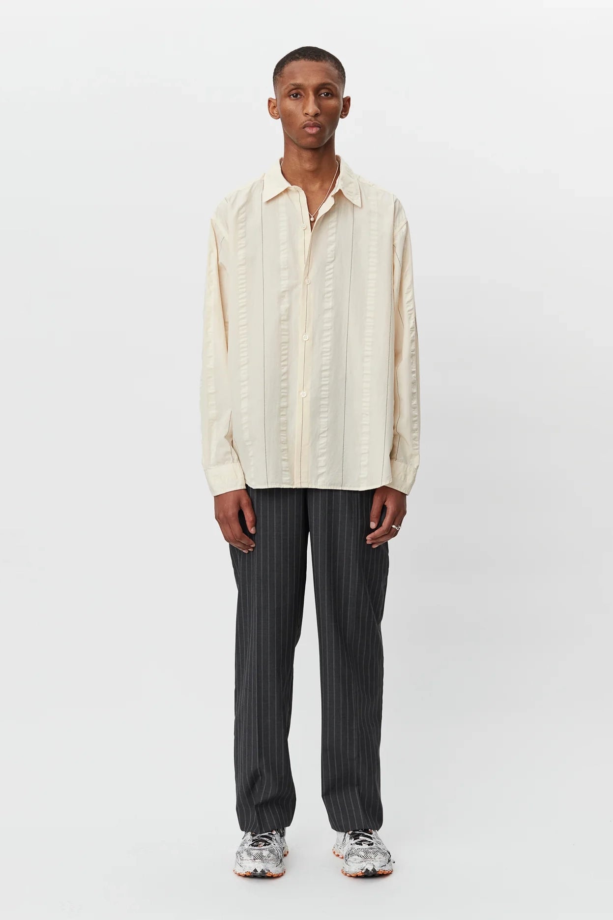 mfpen Generous Shirt - Cream Stripe | Garmentory