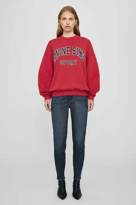 Anine Bing Ramona Sweatshirt - University Paris/ Vintage Washed Black |  Garmentory