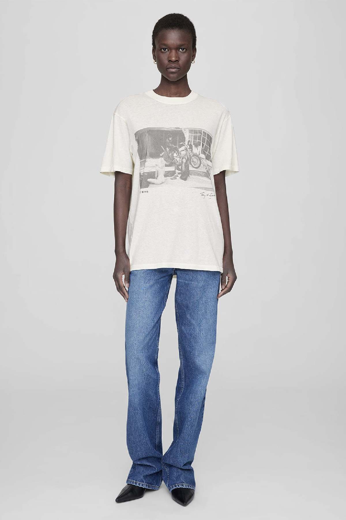 ANINE BING◆Tシャツ/ROLLING STONES/XS/コットン/GRY lili-tee-ab-x-to-x-rolling-