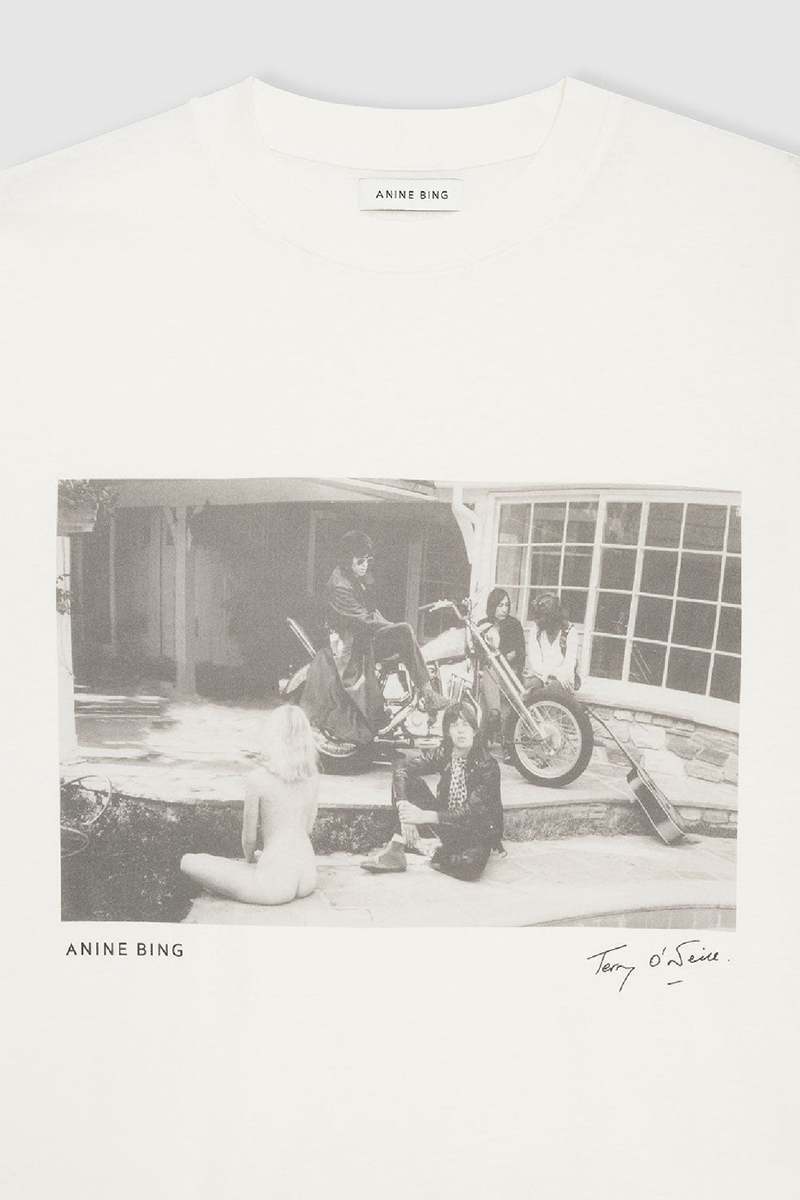 ANINE BING◆Tシャツ/ROLLING STONES/XS/コットン/GRY lili-tee-ab-x-to-x-rolling-