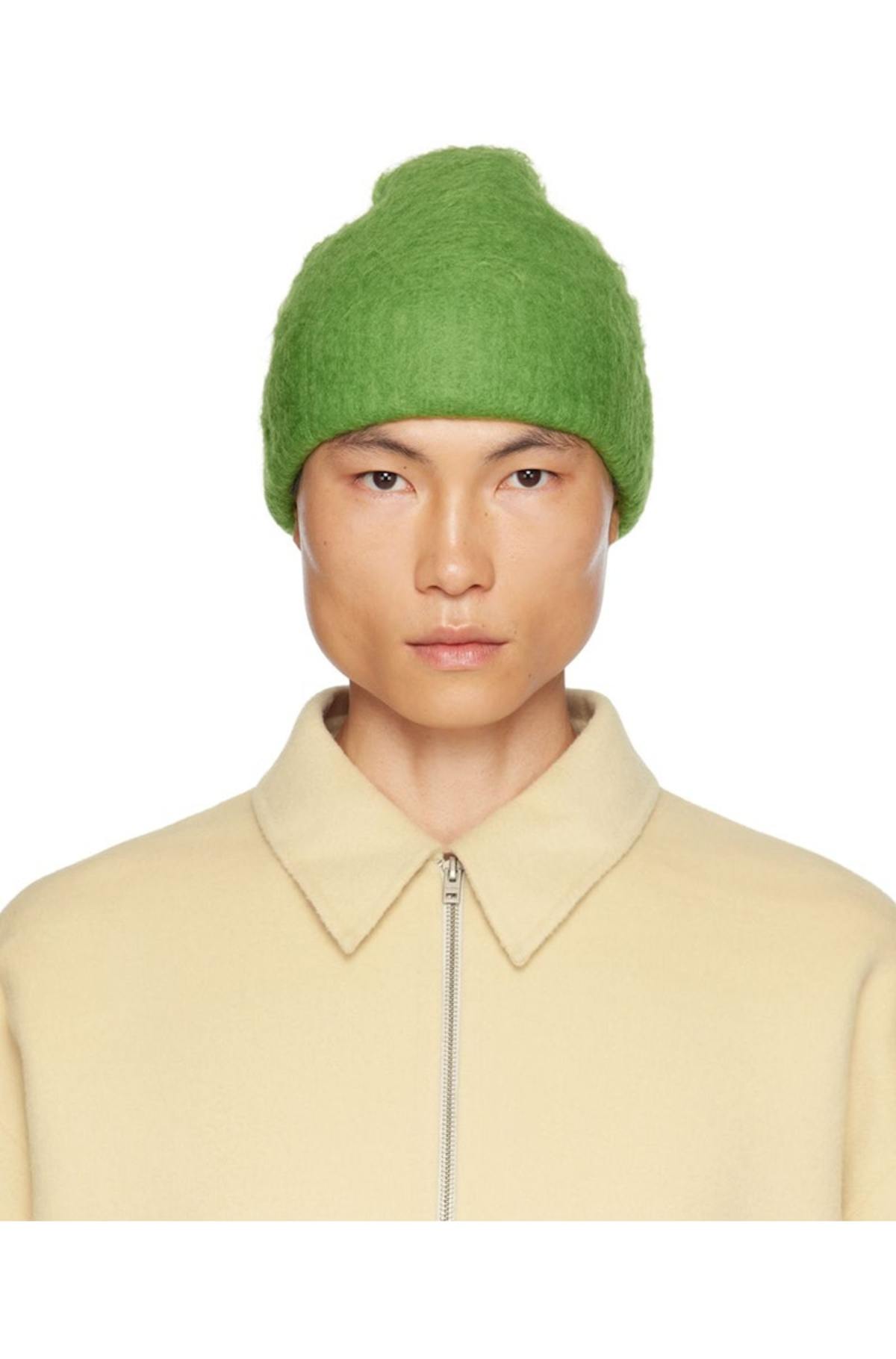 Ganni Women's Wool and Mohair Beanie Green