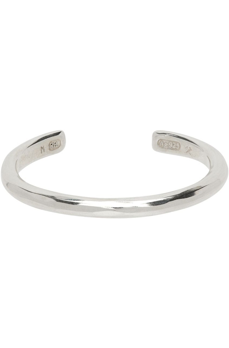 Silver Hammered Cuff Bracelet by RRL on Sale