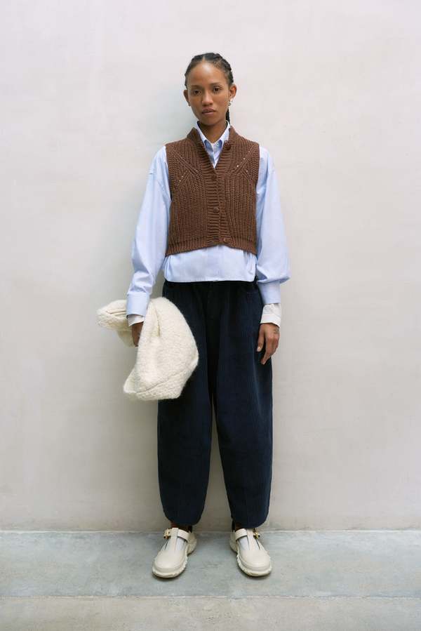 Cordera Corduroy Baggy Pants - Dark Navy | Garmentory