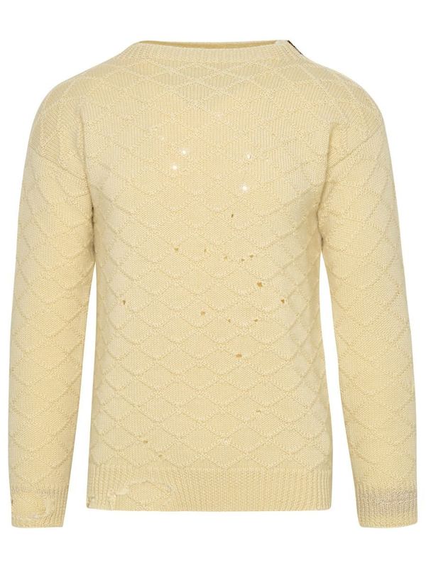 Tシャツ・カットソー MAISON MARGIELA Ivory Wool Sweater Maison Margiela Wool Sweater - Beige | Garmentory