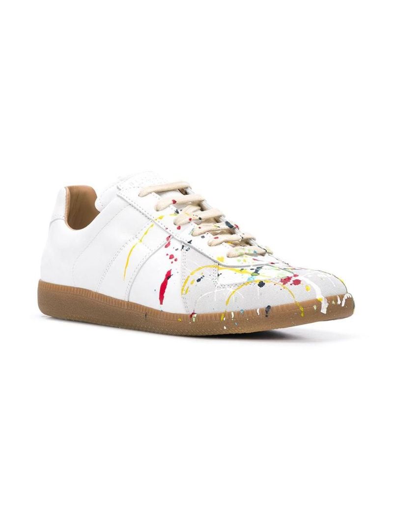スニーカー Maison Margiela Sneakers Replica In Nappa Bianca MAISON MARGIELA SNEAKERS REPLICA IN PELLE BIANCA | Garmentory