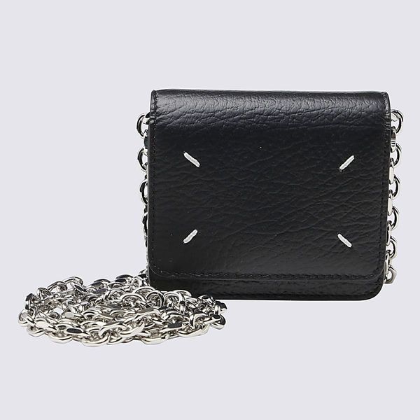 MAISON MARGIELA LEATHER SMALL CHAIN WALLET - BLACK | Garmentory