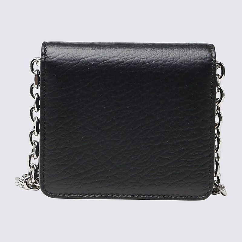 MAISON MARGIELA LEATHER SMALL CHAIN WALLET - BLACK | Garmentory