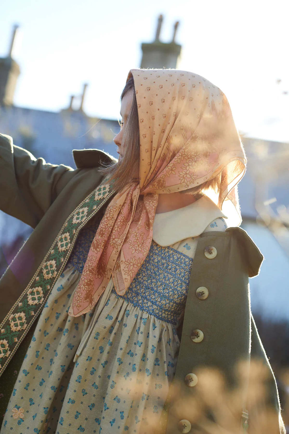 APOLINA 　Ethel Dress 3-5y Apolina Ethel Pansy Garden Willow | Garmentory