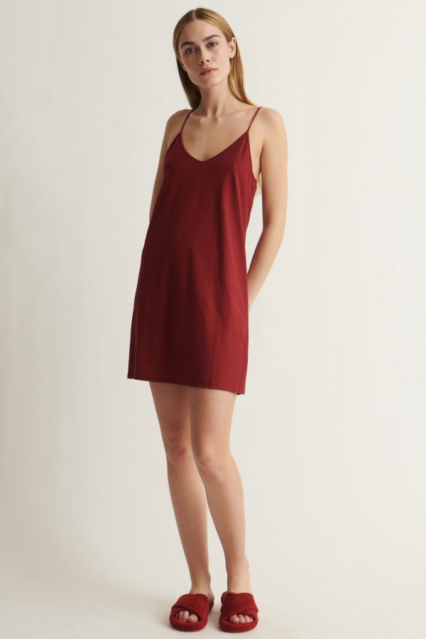 Skin Organic Cotton Sexy Slip - Deep Red
