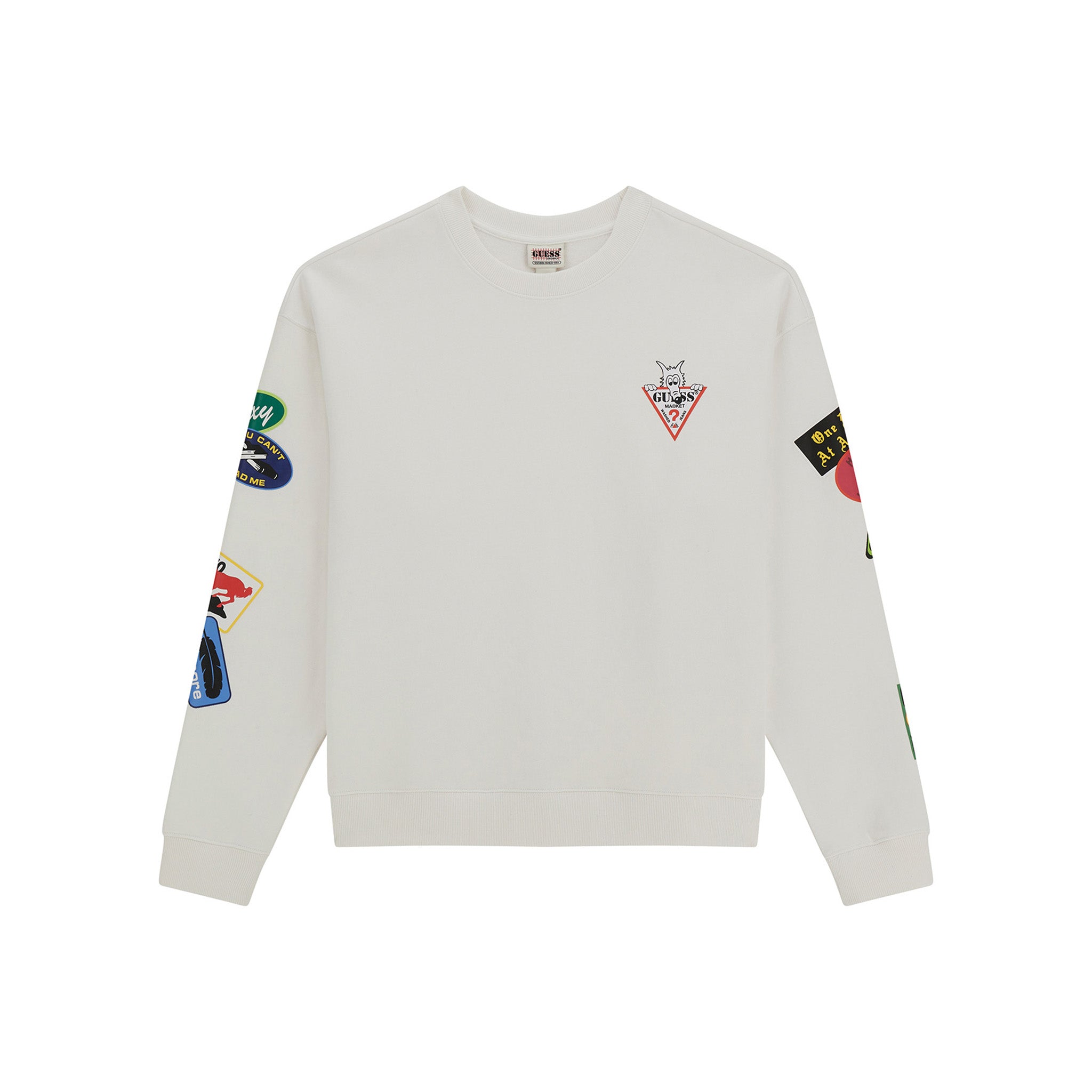 guess originals ecru crewneck sweatshirt
