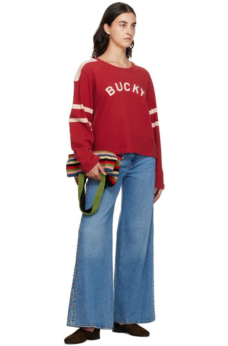 Bode Red 'Bucky' Sweatshirt | Garmentory