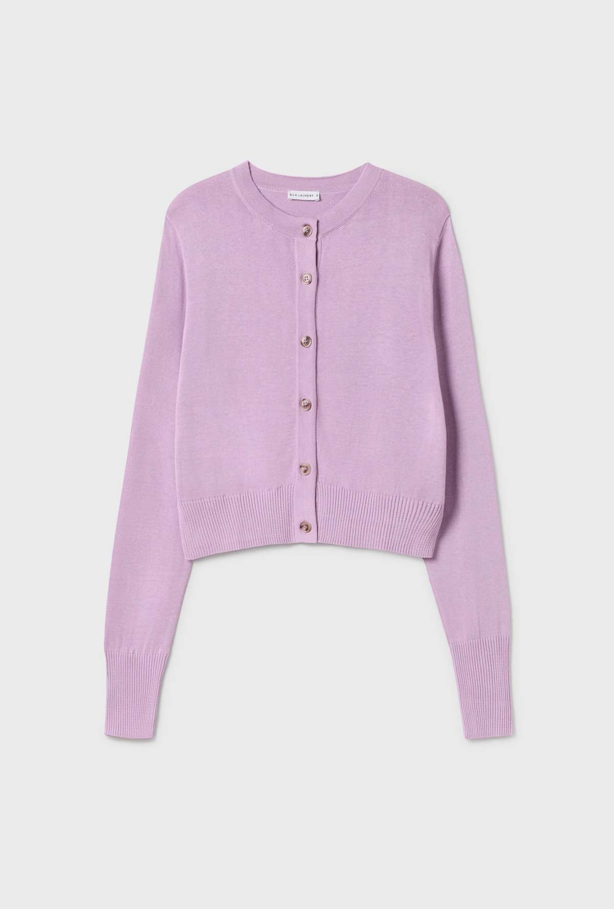 Silk Laundry Cropped Cardigan - Lilac - Image 1 of 1