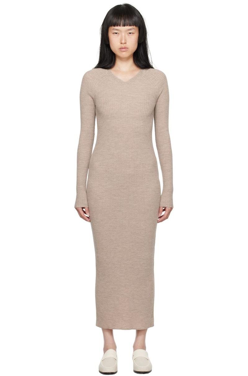 fitted lace wedding dress Off-Shoulder Rib Knit Dress  La Garonne