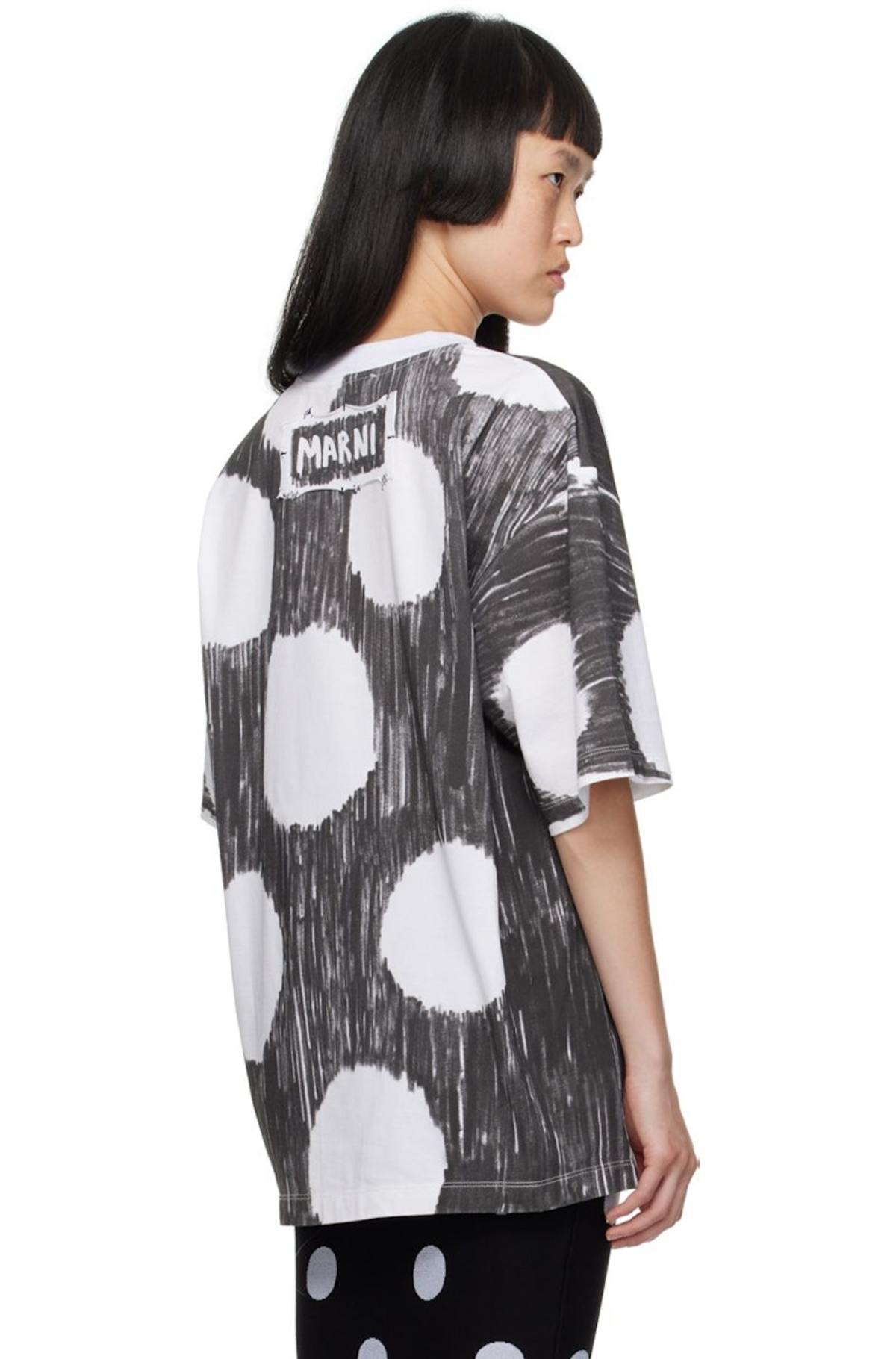 ★MARNI★ Polka Dot Short Sleeve T-Shirt White THJET49P01USC White Polka Dot T-Shirt by Marni on Sale
