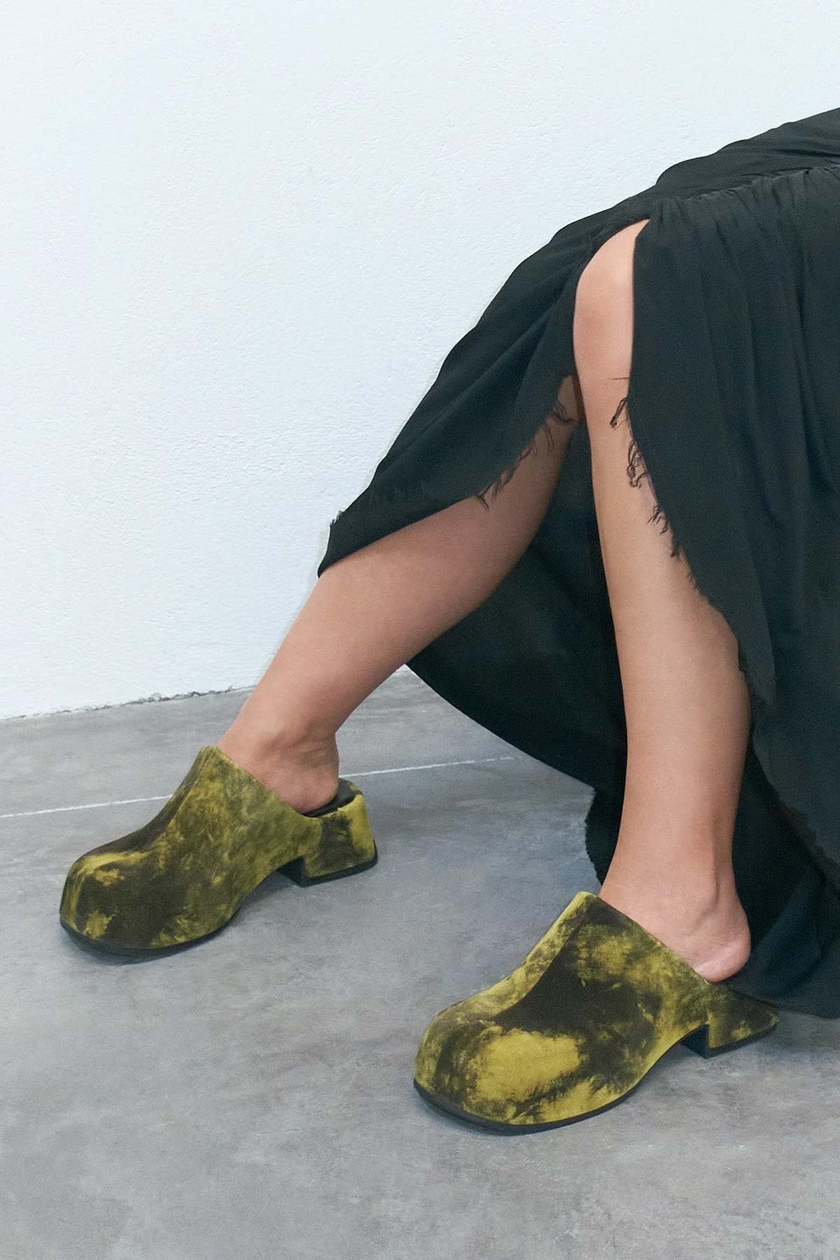 Miista Yellow Pris Mules - Green/Black | Garmentory