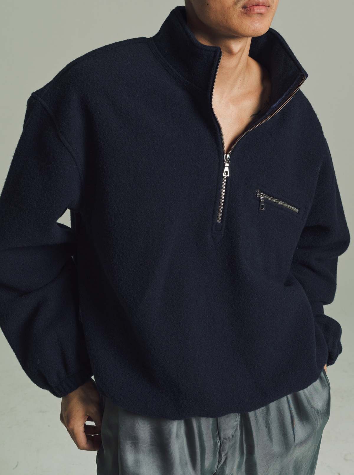 Rier Wool Polar Fleece - Navy | Garmentory