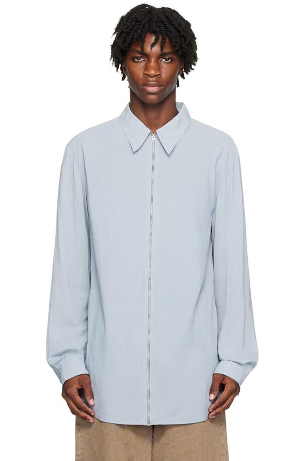 Acne Studios Zippered Shirt - Blue | Garmentory