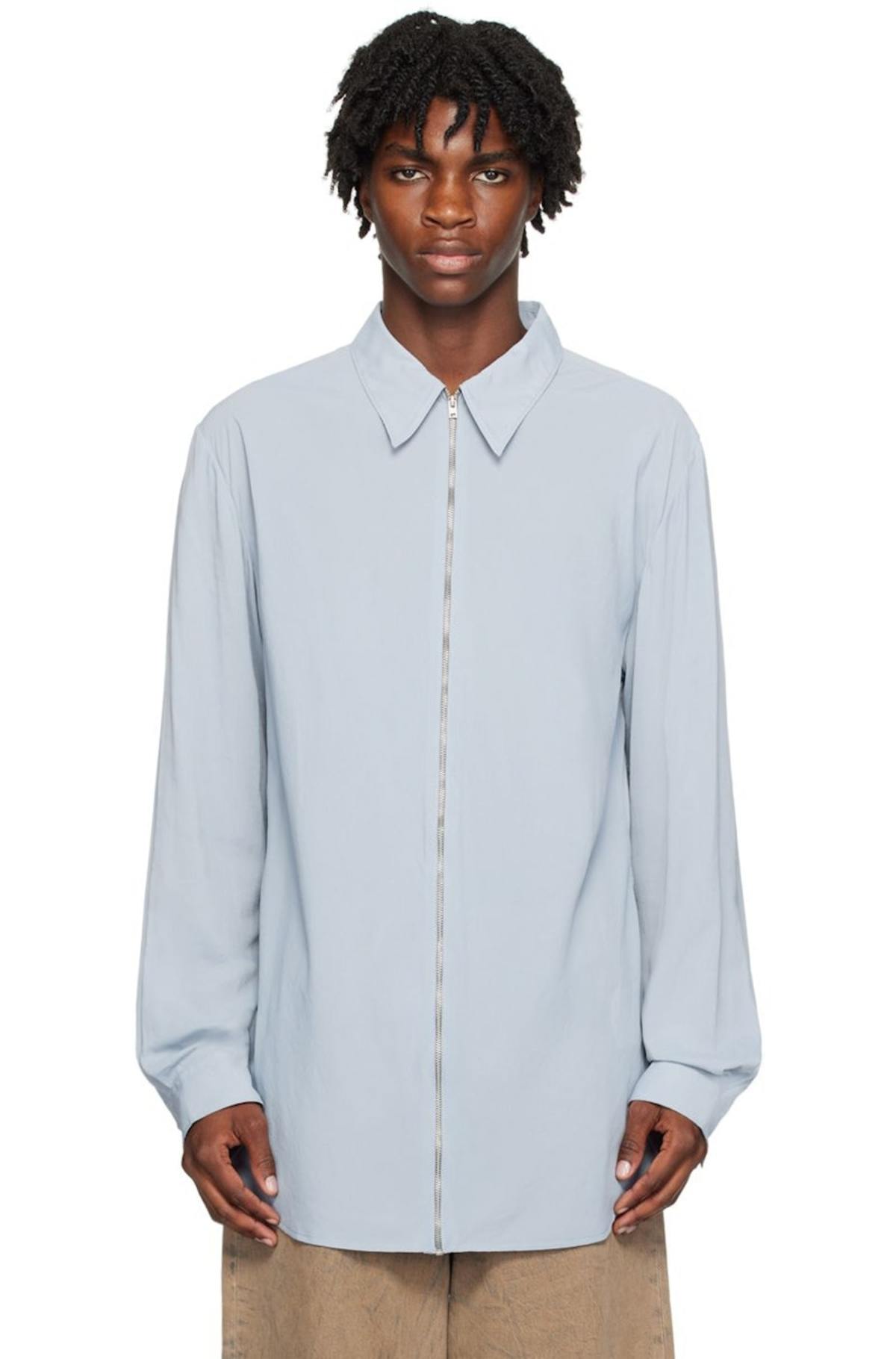 Acne Studios Zippered Shirt - Blue | Garmentory
