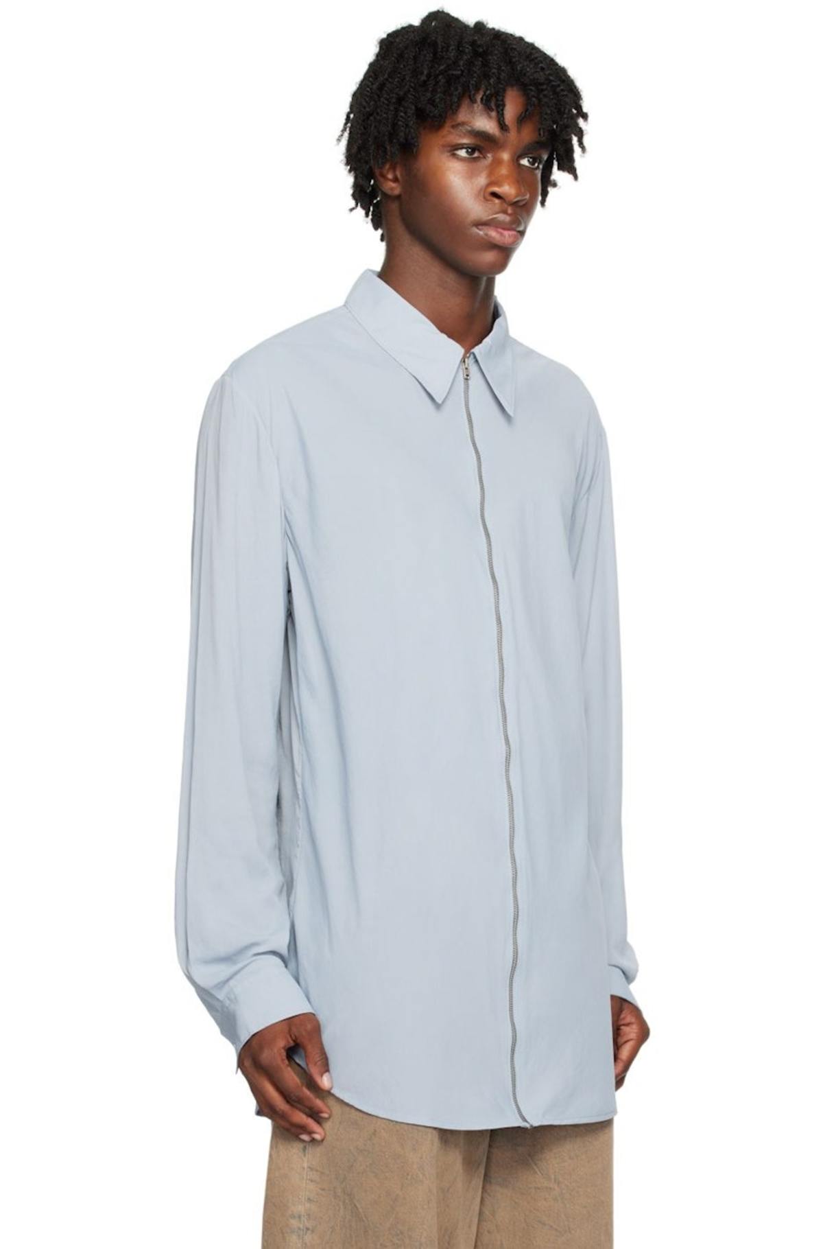 Acne Studios Zippered Shirt - Blue | Garmentory