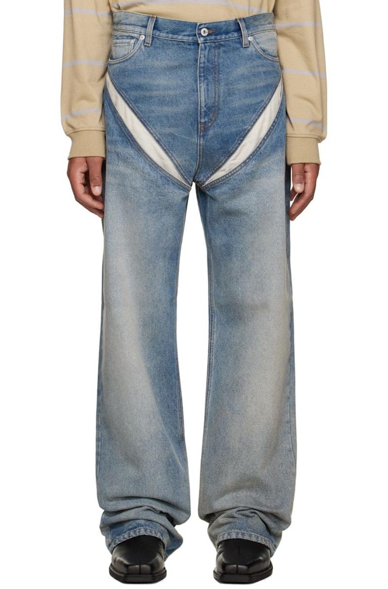 ★YOUHEE★ CUTOUT DENIM PANTS BLUE YHDPDC002BL Y/Project Cutout Jeans - Blue | Garmentory