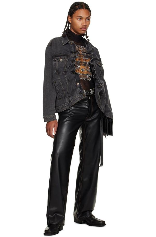Y/Project Y Belt Faux-Leather Pants - Black | Garmentory