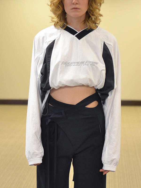 Martine Rose Sports Pullover - White/Navy | Garmentory