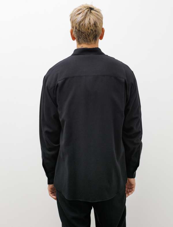 Auralee Airy Wool Viyella Shirt - Dark Navy | Garmentory
