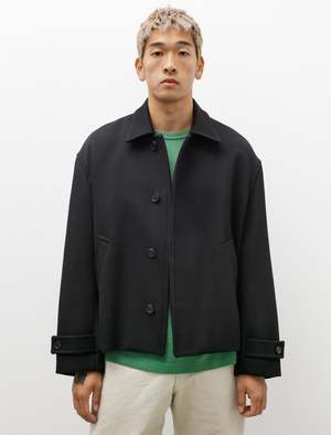 Auralee Double Cloth Hard Twist Carsey Blouson - Black | Garmentory