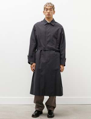 Auralee Finx Hard Twist Gabardine Soutien Collar Coat - Ink Auralee Finx Hard Twist Gabardine Soutien Collar Coat - Ink